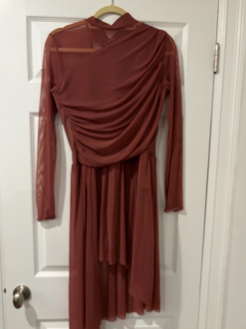 Weissman “Bruises” Rust Long Sleeve Draped Lyrical Dance Costume